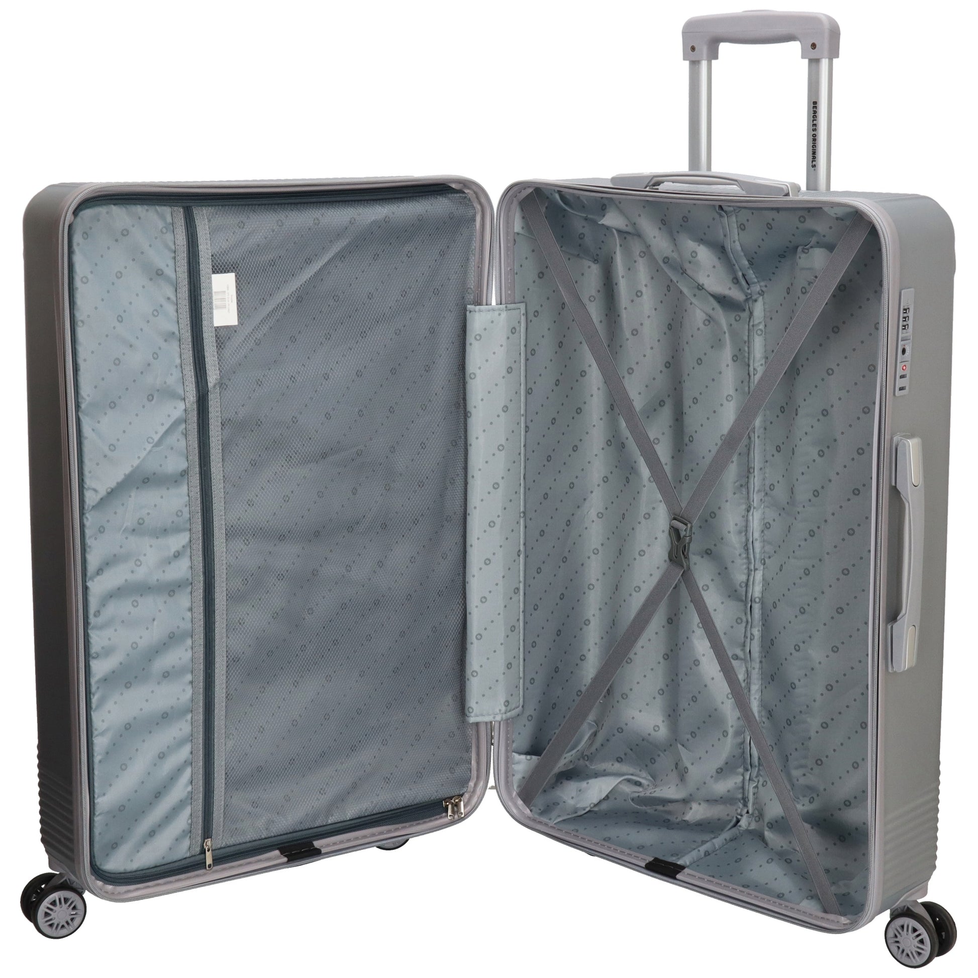 Reisetrolley-Set in Silber mit 4-Rad aus ABS - leder-accessoires.com