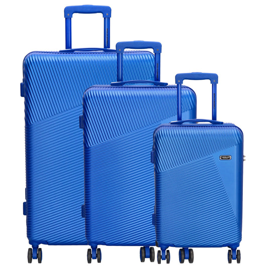 Reisetrolley-Set in Stahlblau mit 4-Rad aus ABS - leder-accessoires.com
