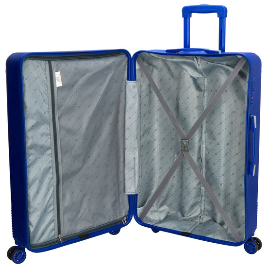 Reisetrolley-Set in Stahlblau mit 4-Rad aus ABS - leder-accessoires.com