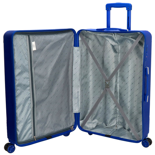 Reisetrolley-Set in Stahlblau mit 4-Rad aus ABS - leder-accessoires.com
