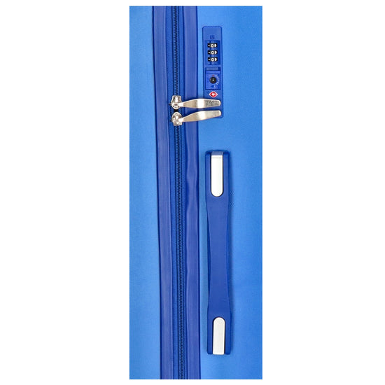 Reisetrolley-Set in Stahlblau mit 4-Rad aus ABS - leder-accessoires.com