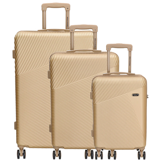 Reisetrolley-Set in Champagner mit 4-Rad aus ABS - leder-accessoires.com