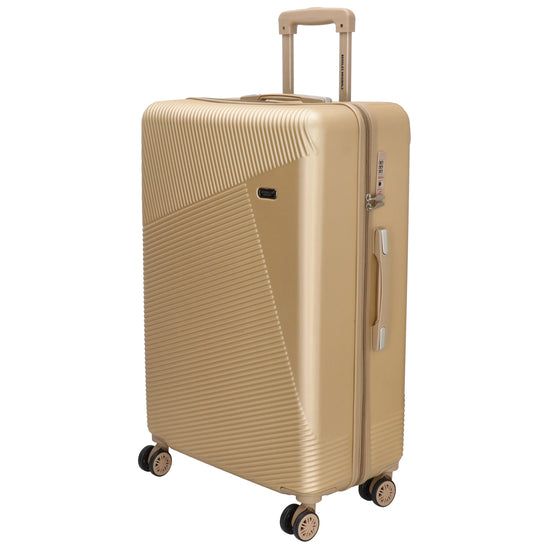Reisetrolley-Set in Champagner mit 4-Rad aus ABS - leder-accessoires.com