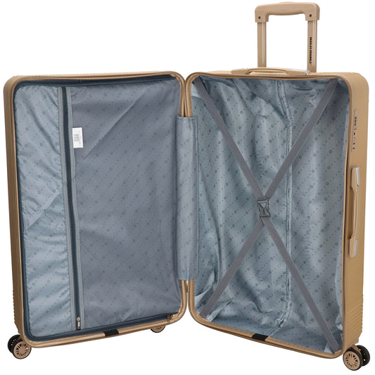 Reisetrolley-Set in Champagner mit 4-Rad aus ABS - leder-accessoires.com