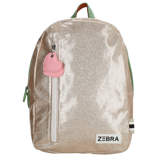 Kinderrucksack 25x35cm mit Glitzer in Gold - leder-accessoires.com