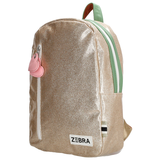 Kinderrucksack 25x35cm mit Glitzer in Gold - leder-accessoires.com
