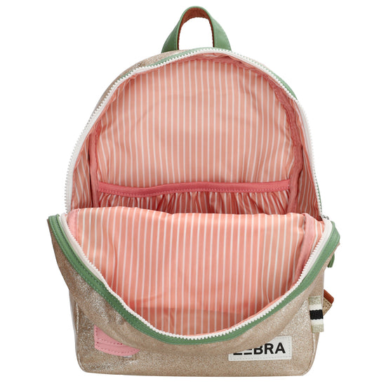 Kinderrucksack 25x35cm mit Glitzer in Gold - leder-accessoires.com