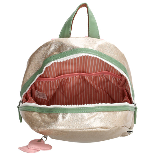Kinderrucksack 25x35cm mit Glitzer in Gold - leder-accessoires.com