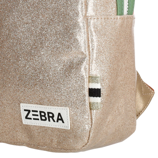 Kinderrucksack 25x35cm mit Glitzer in Gold - leder-accessoires.com