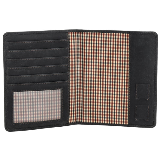 Briefmappe| Passhülle 11,5 x 14,5cm in Schwarz mit Gummiband