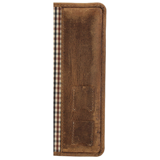 Briefmappe| Passhülle 11,5 x 14,5cm in Braun mit Gummiband - leder-accessoires.com