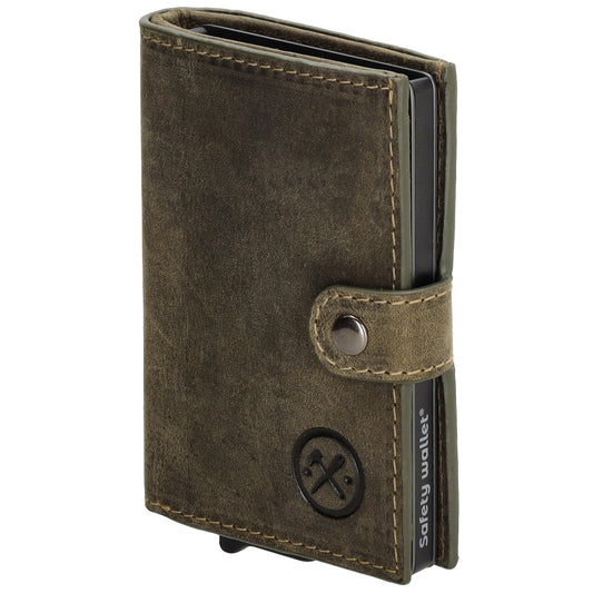 Kartenetui| Safty Wallet 10,5 x2 x 7,5cm in Olive und RFID-Schutz