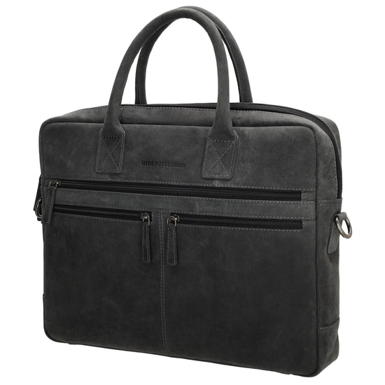 Businesstasche 40 x 30,5cm in Schwarz mit Reißverschluss - leder-accessoires.com