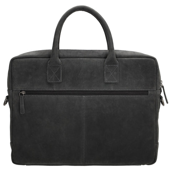 Businesstasche 40 x 30,5cm in Schwarz mit Reißverschluss - leder-accessoires.com
