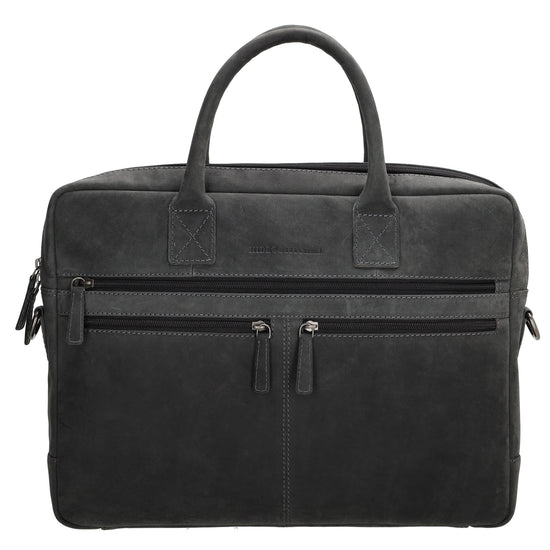 Businesstasche 40 x 30,5cm in Schwarz mit Reißverschluss - leder-accessoires.com