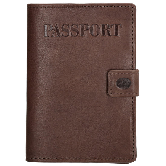Briefmappe| Passhülle 10 x 14cm in Braun mit Druckknopf - leder-accessoires.com