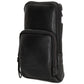 Handytasche| Mini Bag 11 x 19cm in Schwarz aus Leder mit Vortasche