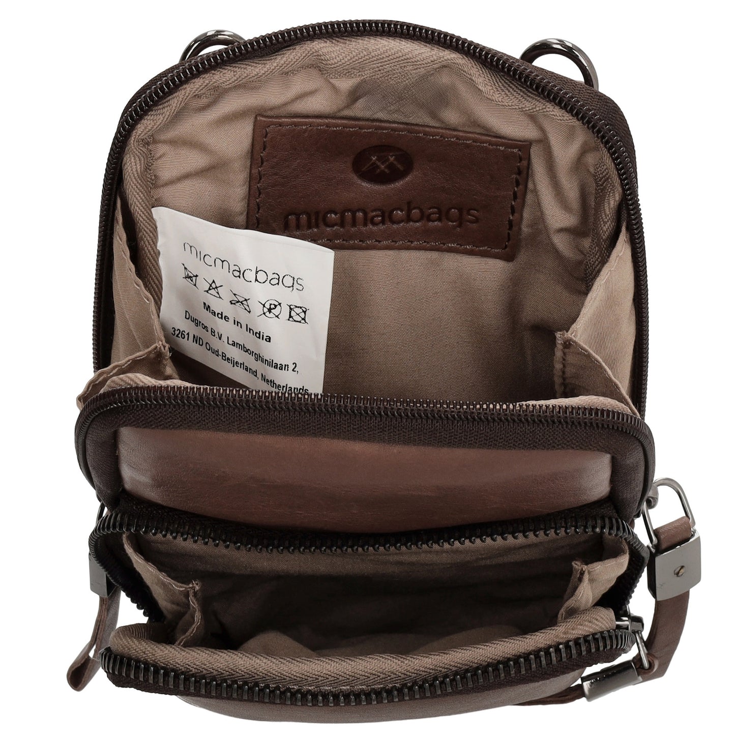 Handytasche| Mini Bag 11 x 19cm in Braun aus Leder mit Vortasche