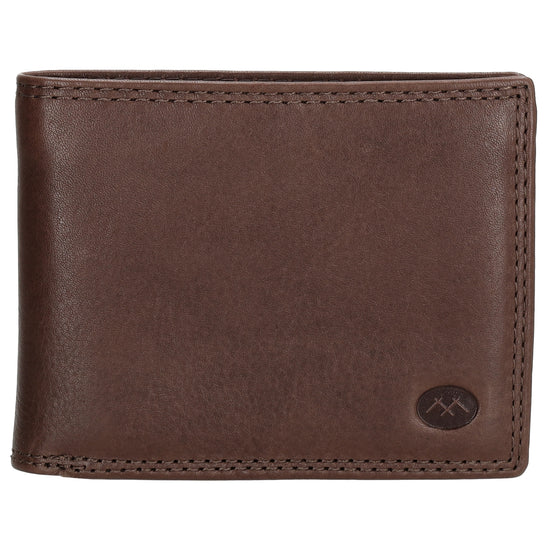 Geldbörse Querformat 11,5 x 9,5cm in Dunkelbraun aus Leder - leder-accessoires.com