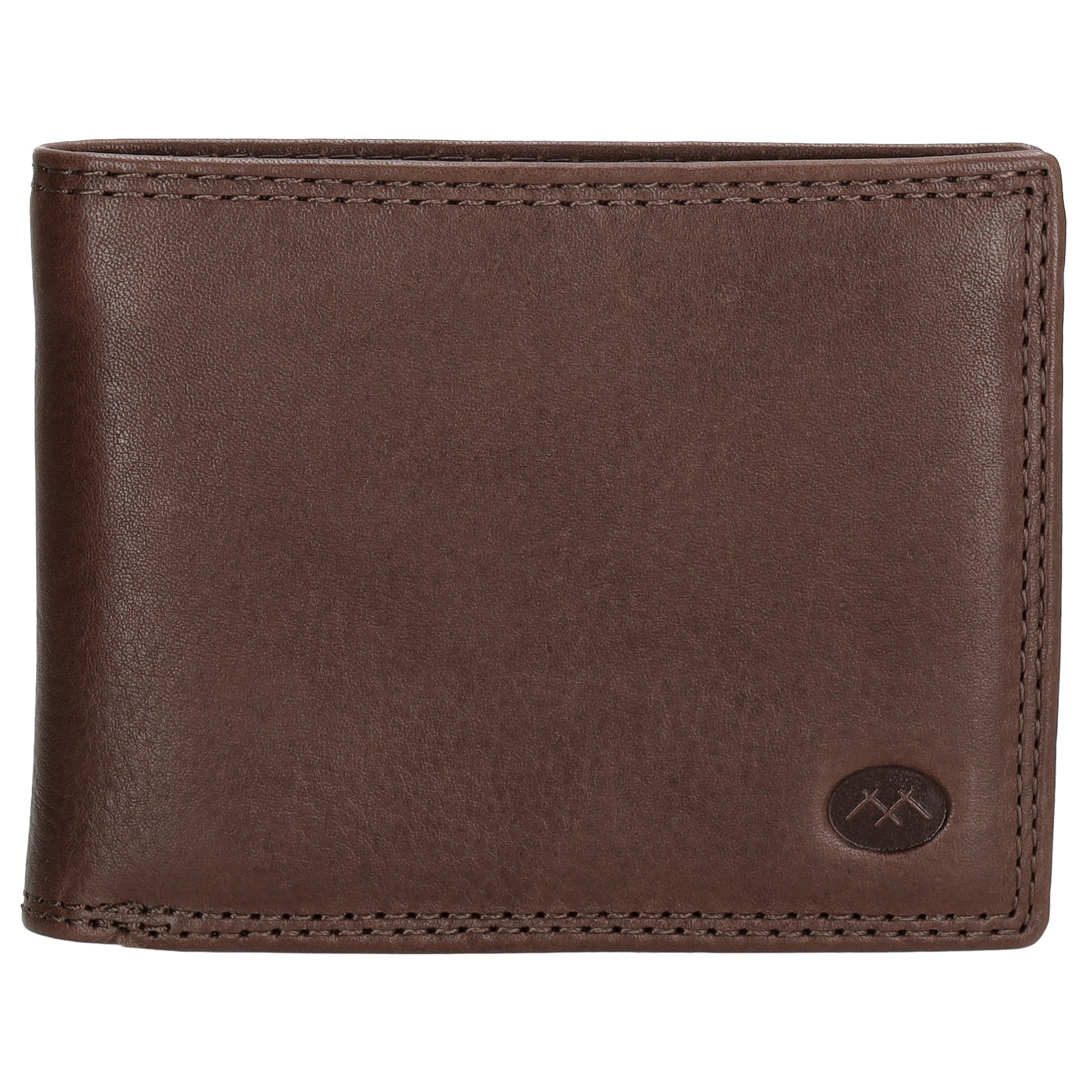 Geldbörse Querformat 11,5 x 9,5cm in Dunkelbraun aus Leder - leder-accessoires.com