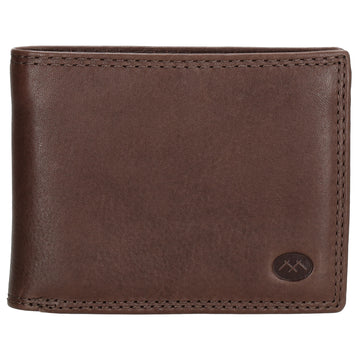 Geldbörse Querformat 11,5 x 9,5cm in Dunkelbraun aus Leder - leder-accessoires.com