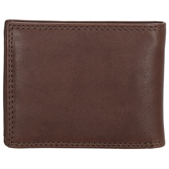 Geldbörse Querformat 11,5 x 9,5cm in Dunkelbraun aus Leder - leder-accessoires.com