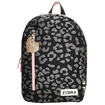 Kinderrucksack 25x35cm mit Pantermuster in Schwarz