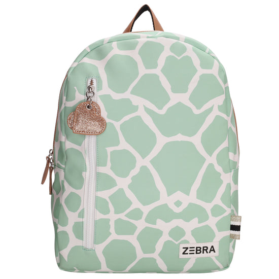 Kinderrucksack 27,5x38cm mit Giraffenmuster in Mint - leder-accessoires.com