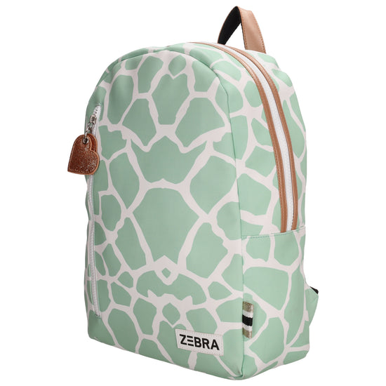Kinderrucksack 27,5x38cm mit Giraffenmuster in Mint - leder-accessoires.com