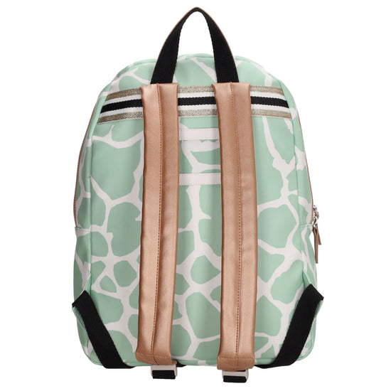 Kinderrucksack 27,5x38cm mit Giraffenmuster in Mint - leder-accessoires.com