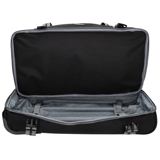 Trolleyreisetasche 60 x 32cm in Schwarz mit separatem Staufach unten - leder-accessoires.com