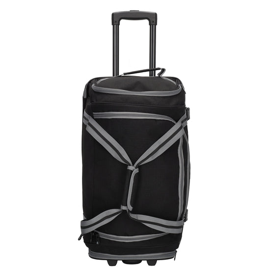 Trolleyreisetasche 60 x 32cm in Schwarz mit separatem Staufach unten - leder-accessoires.com