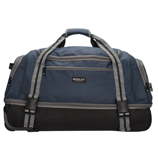 Trolleyreisetasche 60 x 32cm in Blau|Marine mit separatem Staufach unten - leder-accessoires.com