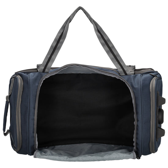 Trolleyreisetasche 60 x 32cm in Blau|Marine mit separatem Staufach unten - leder-accessoires.com