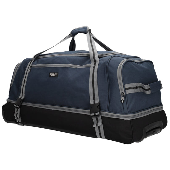 Trolleyreisetasche 80 x 36cm in Blau mit Seitentaschen - leder-accessoires.com