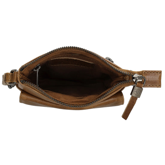 Umhängetasche| Mini Bag 16,5 x 22cm in Braun aus Leder mit Vortasche - leder-accessoires.com