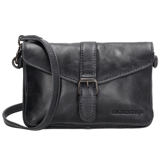 Umhängetasche| Gürteltasche 19 x 11,5cm in Dunkelblau aus Leder - leder-accessoires.com
