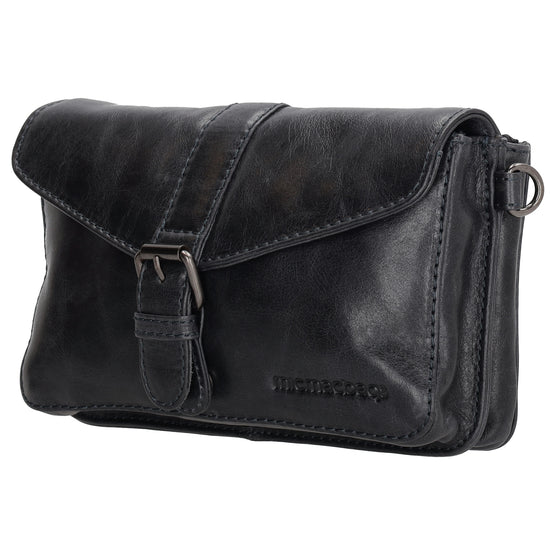 Umhängetasche| Gürteltasche 19 x 11,5cm in Dunkelblau aus Leder - leder-accessoires.com