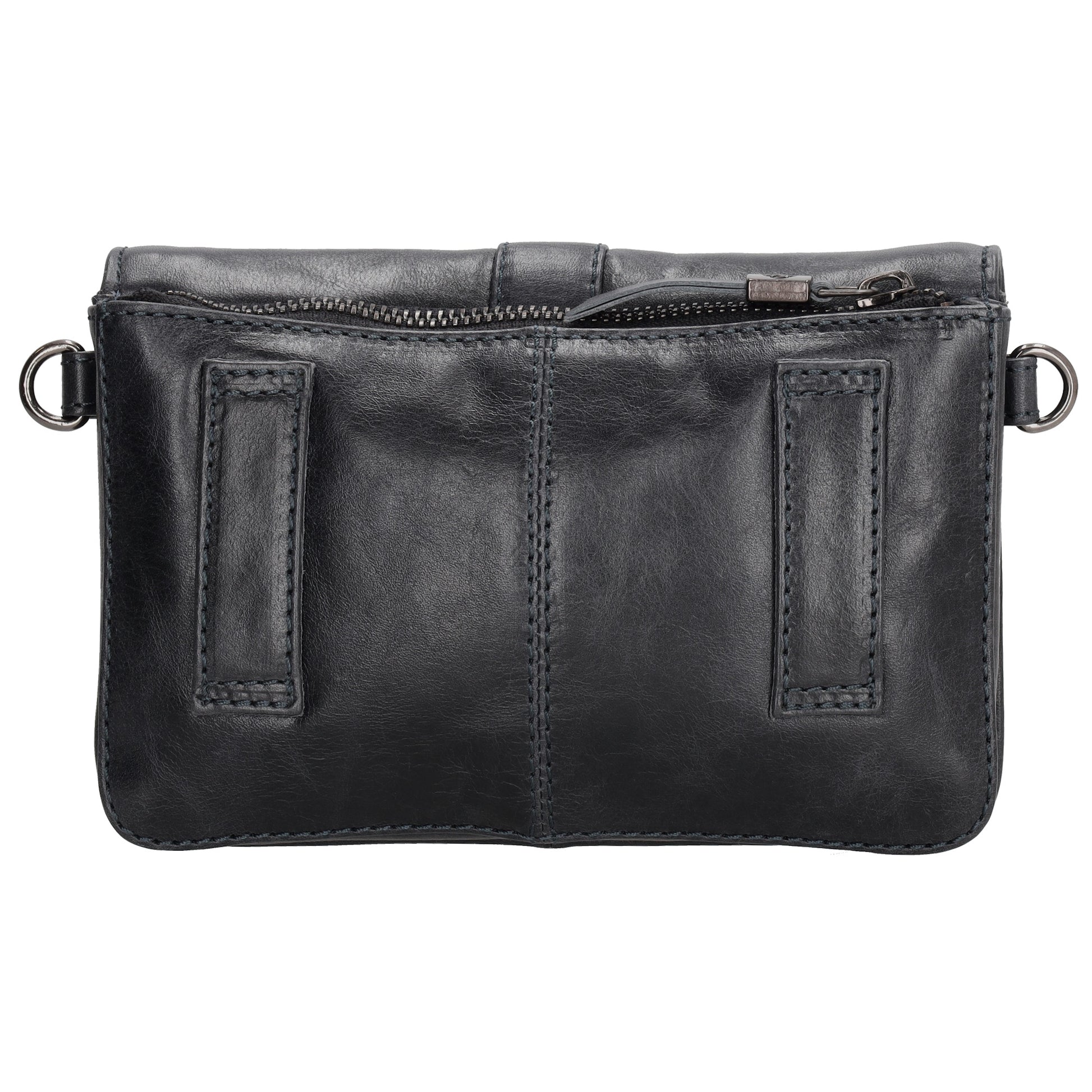 Umhängetasche| Gürteltasche 19 x 11,5cm in Dunkelblau aus Leder - leder-accessoires.com