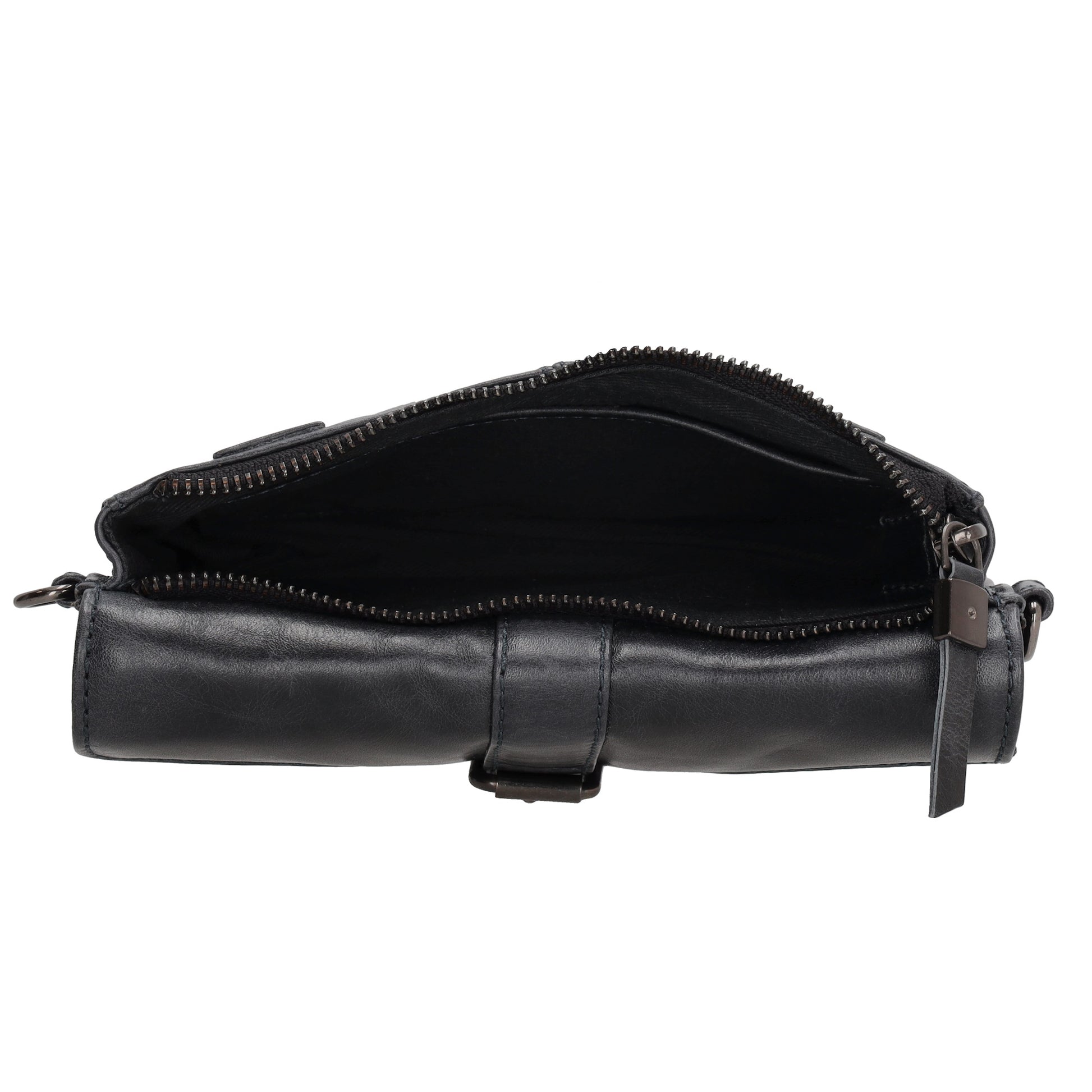 Umhängetasche| Gürteltasche 19 x 11,5cm in Dunkelblau aus Leder - leder-accessoires.com