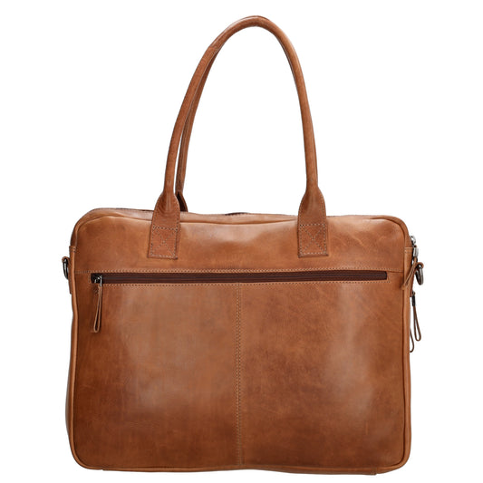 Businesstasche|Ledertasche 40x30cm mit Vortasche in Cognac