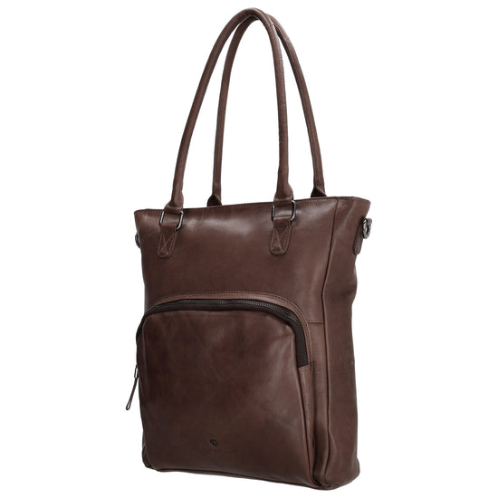 Shopper 35 x 43cm in Braun aus Leder mit Reißverschluss - leder-accessoires.com