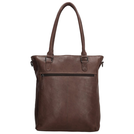 Shopper 35 x 43cm in Braun aus Leder mit Reißverschluss - leder-accessoires.com