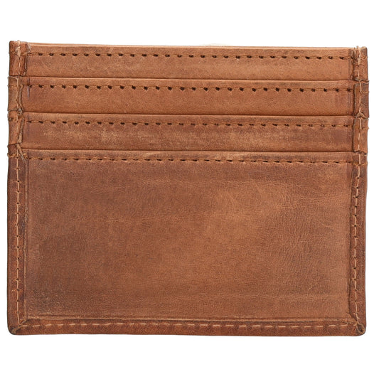 Kartenetui einfach 10x8cm in Braun mit RFID-Schutz - leder-accessoires.com