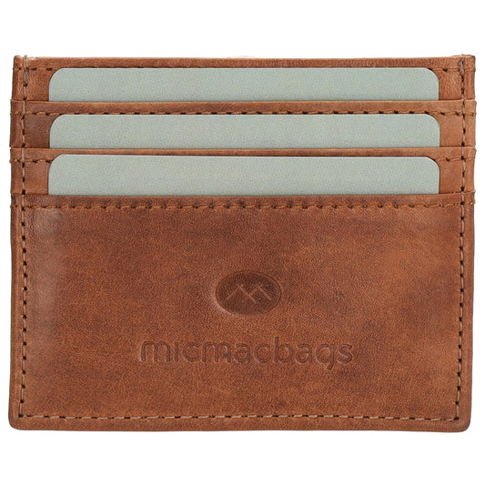 Kartenetui einfach 10x8cm in Braun mit RFID-Schutz - leder-accessoires.com