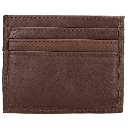 Kartenetui einfach 10x8cm in Dunkelbraun mit RFID-Schutz - leder-accessoires.com