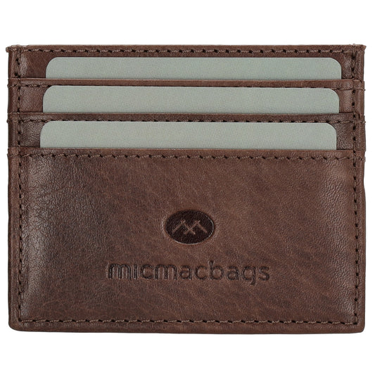 Kartenetui einfach 10x8cm in Dunkelbraun mit RFID-Schutz - leder-accessoires.com