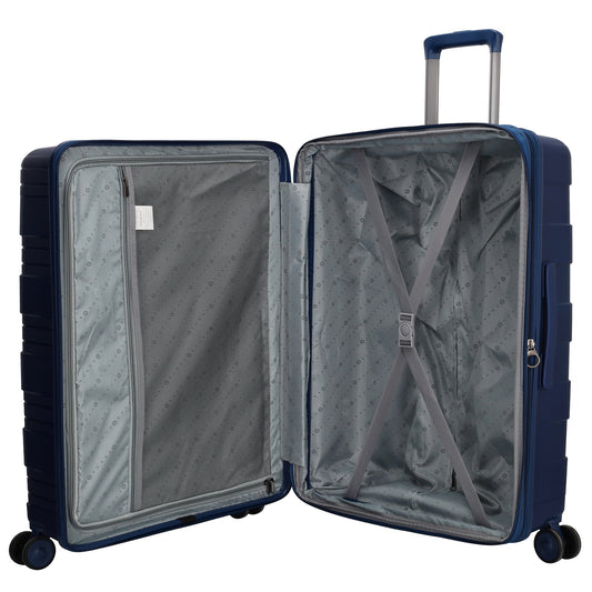 Reisetrolley-Set in Blau|Marine mit 4-Rad aus PP - leder-accessoires.com