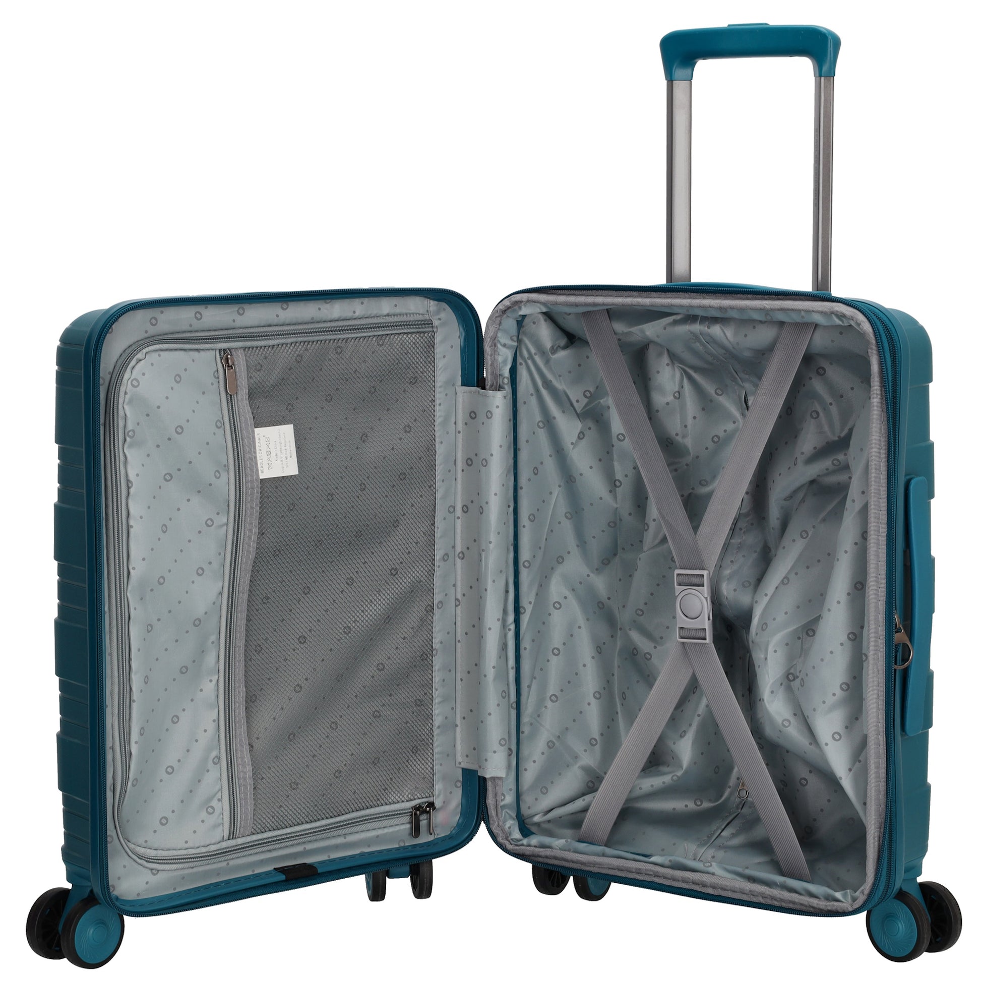 Reisetrolley|Handgepäck in Petrol mit 4-Rad aus PP - leder-accessoires.com