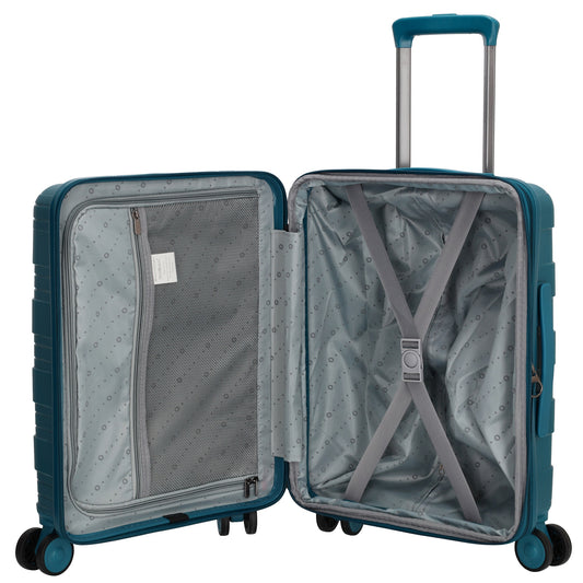 Reisetrolley|Handgepäck in Petrol mit 4-Rad aus PP - leder-accessoires.com